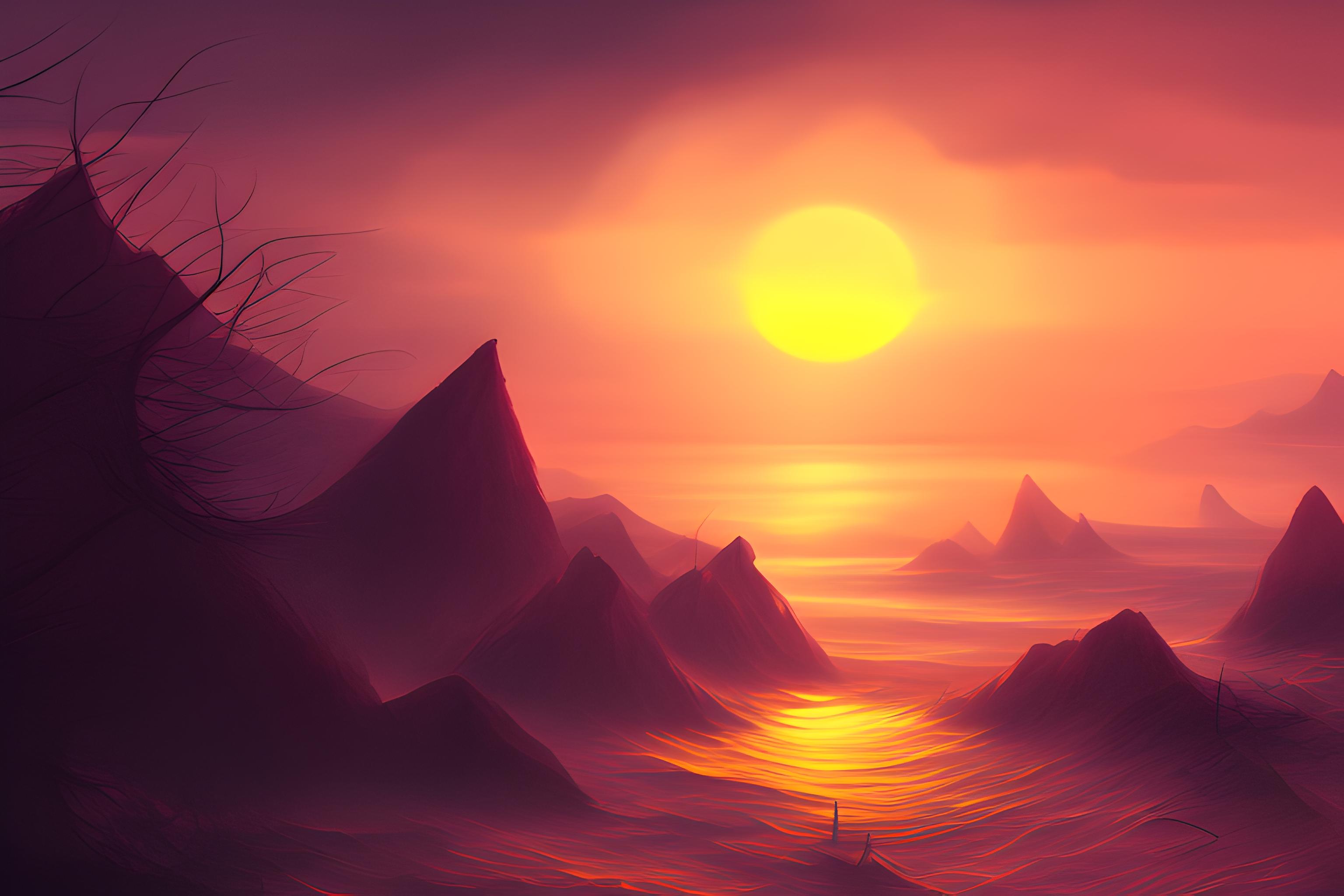 un coucher de soleil